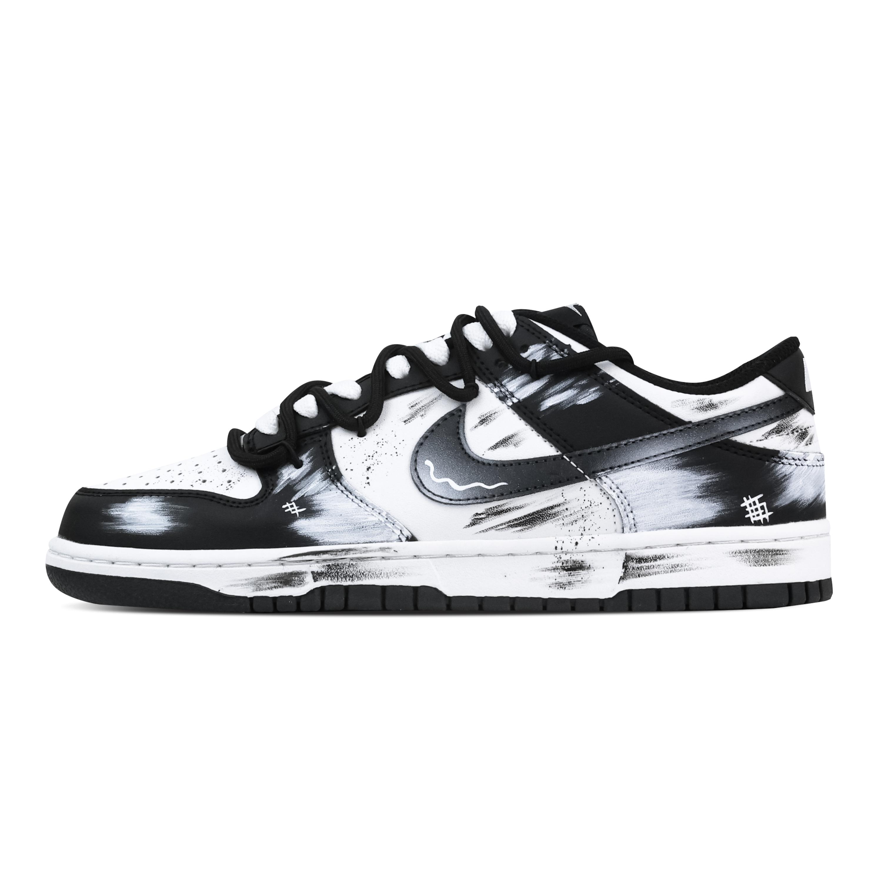

Nike Dunk Mist Black With White Slip Resistant Abrasion Resistant Low top Skateboard Shoes Unisex Black White HF5441-100(Team773-1) 42.5