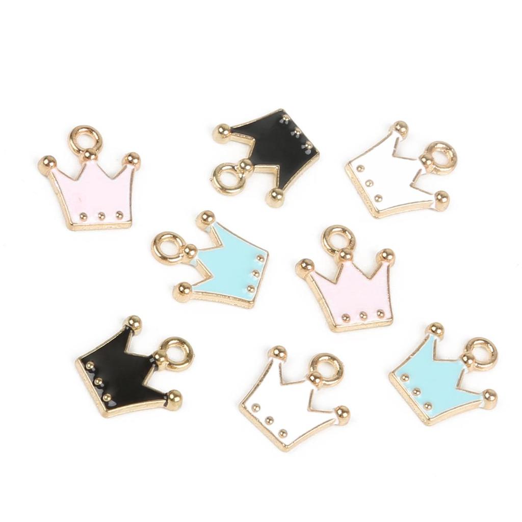 10/12Pcs 10*11mm Little Crown Alloy Drop Oil Pendants For DIY Jewelry Making
