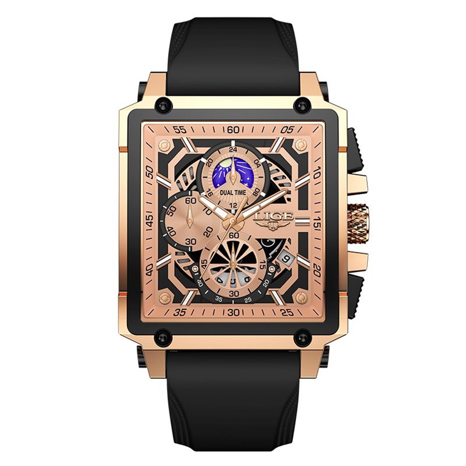 

Мужские водонепроницаемые светящиеся наручные часы-будильник для бега One Size