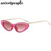 Sexy Cat Eye Punk Sunglasses Women  Luxury Brand Fashion Metal Small Frame Sun Glasses For Ladies Trendy Cateye Shades UV400