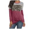 Women's  And Winter Leopard Pattern Stitching Long Sleeve T-Shirt