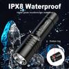 IPX8 Waterproof 200m Diving Flashlight 2000LM High Power LED Torch USB Rechargeable Underwater Light for Scuba Diving Snorkeling