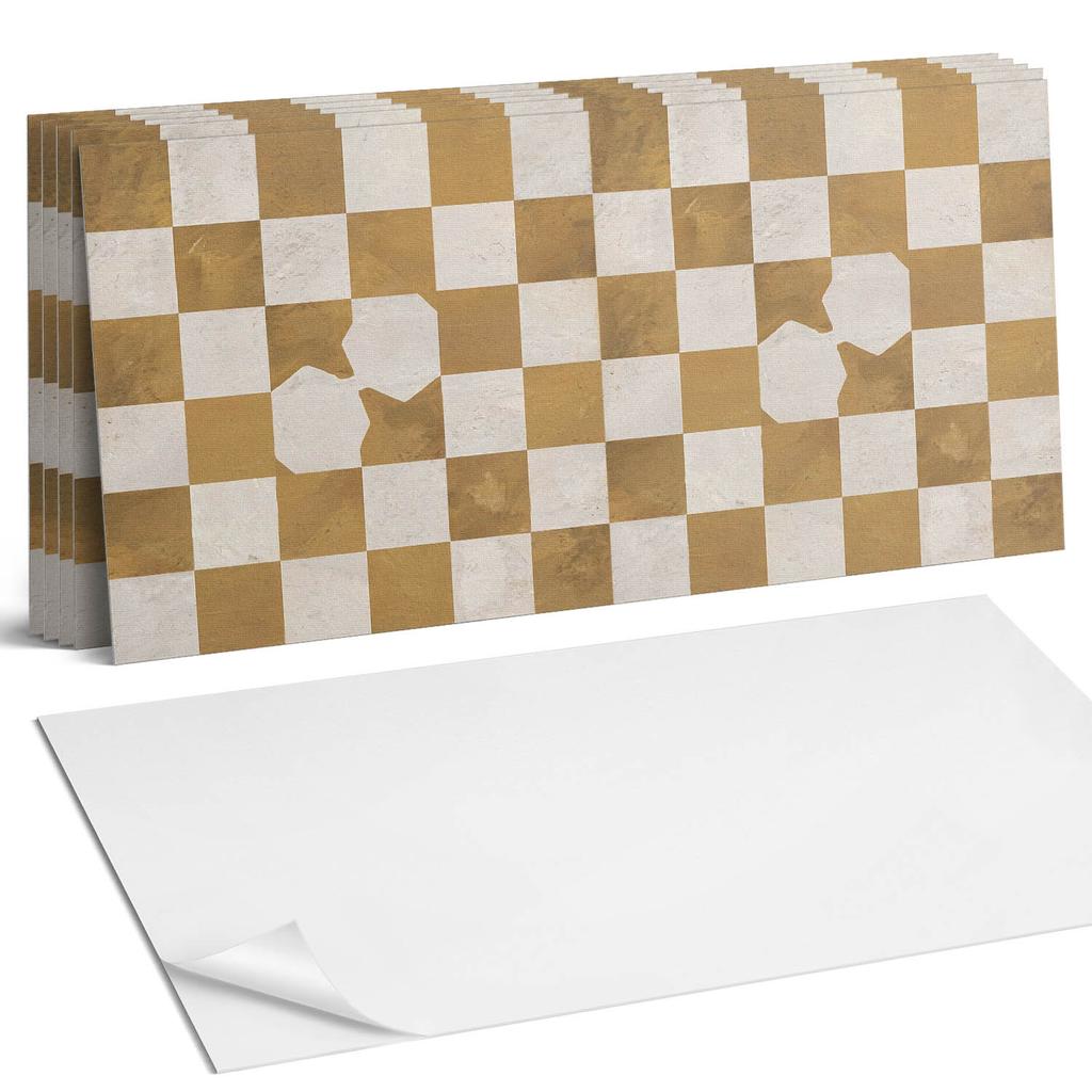Pack of Vinyl Wall Tiles Abstract Chessboard Pattern 6X60X30 Cm