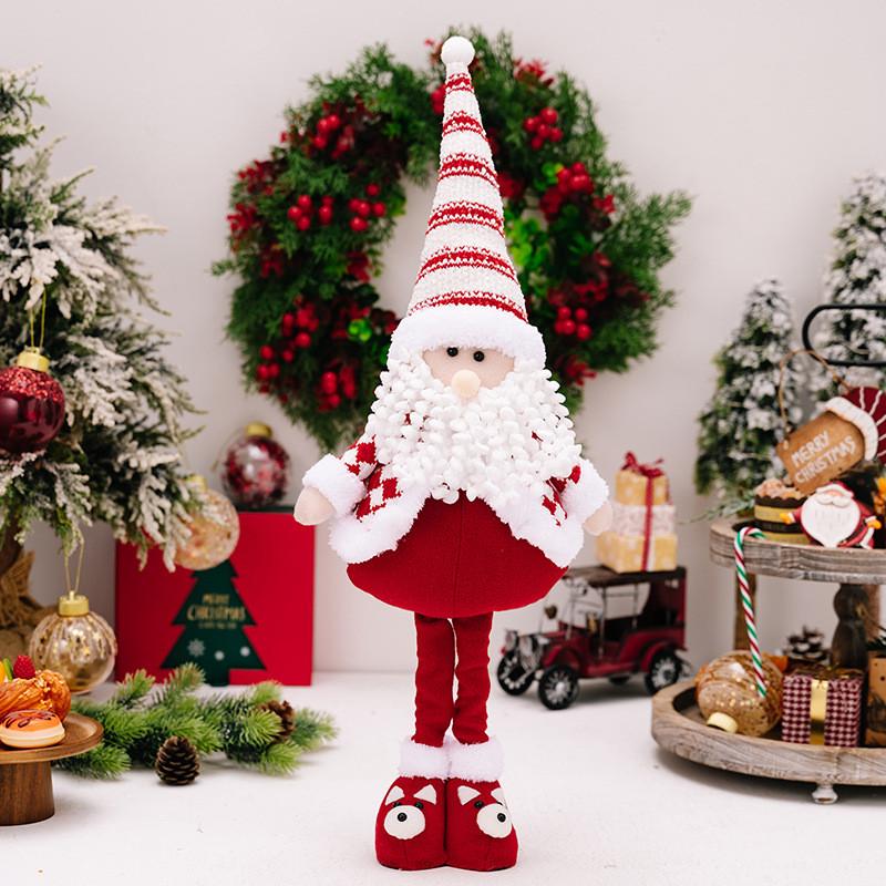 

Red And Delightful White Striped Christmas Decorations Featuring Santa Snowman Reindeer And RedWhite Santa Hat