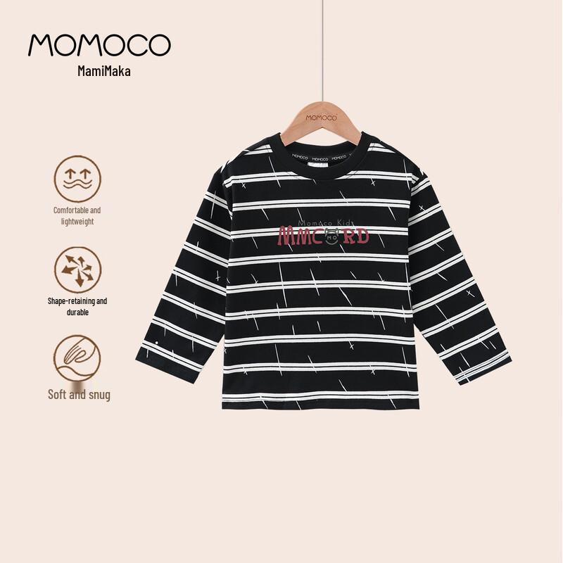Мальчишеская полосатая футболка с длинным рукавом Mamimaka 110