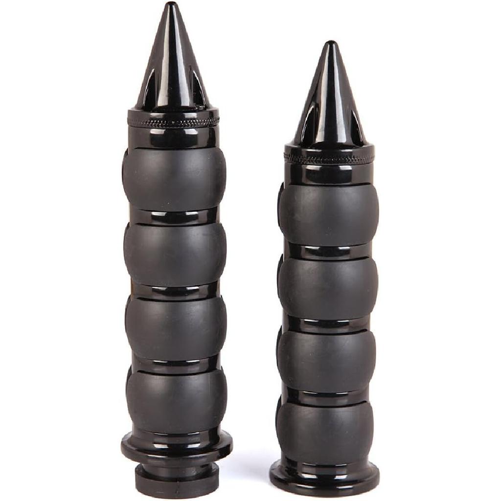 Pair Of 1" Dual Black Motorcycle Bar End Hand Grips Handlebar For Cruisers Harley Yamaha Suzuki