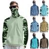 Lekka bluza z kapturem chroniąca przed słońcem ze zintegrowaną osłoną twarzy, koszulka z długim rękawem Rash Guard do aktywności na świeżym powietrzu, ochrona UV