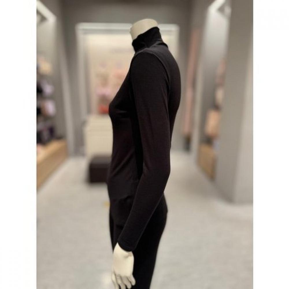 Triumph Black Acrylic Ribbed Turtleneck Women S 3 4 Top teweS913bk