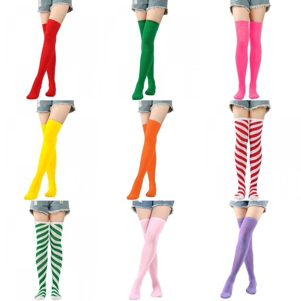 Colorful Costume Christmas Knitted Over The Knee Stockings Decoration Fashion