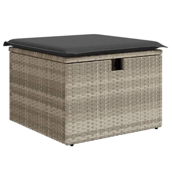 VidaXL Garden Stool Cushion, Seat with Cover, Outdoor Patio Balcony Terrace Furniture, Light Grey 55x55x37cm 366180