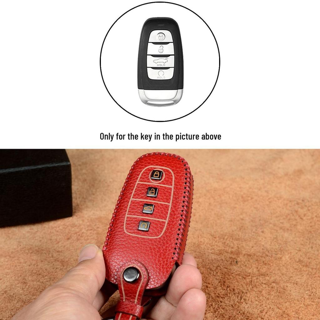 Genuine Leather Key Cover for Hongqi Models H5, H9, HQ9, H6, HS3/7, E-QM5, HS5