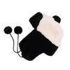 Cute Black And White Panda Lei Feng Hat Women'S Autumn And Winter Warm Hooded Three Piece Set Plush Ear Protection Hat