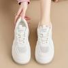 Fashion 8.5CM White Genuine Leather Women's Casual Woman Vulcanize Sneakers Breathable Meah Sport Walking Platform Flats Running Shoes