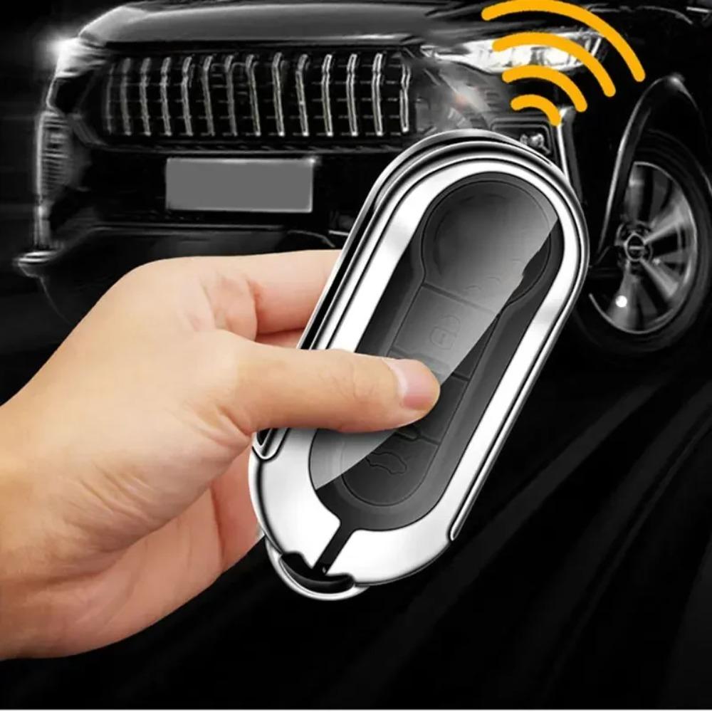 Suitable for Fiat 500 500C 500L 500X Zinc Alloy High-grade Leather Car Key Protective Cover Auto Accessories
