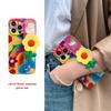 Silicone Phone Case For iPhone 12 11 14 15 Pro 13 Max Plus 2023 Daisy Flower With Lanyard Neck Strap Case Fashion Holder Cover
