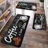 1Pcs Coffee Element  Pattern Floor Mat Modern Kitchen Polyester Rug Non-Slip Colorful Indoor Carpet, For Home Bathroom Bedroom Living Room Decor