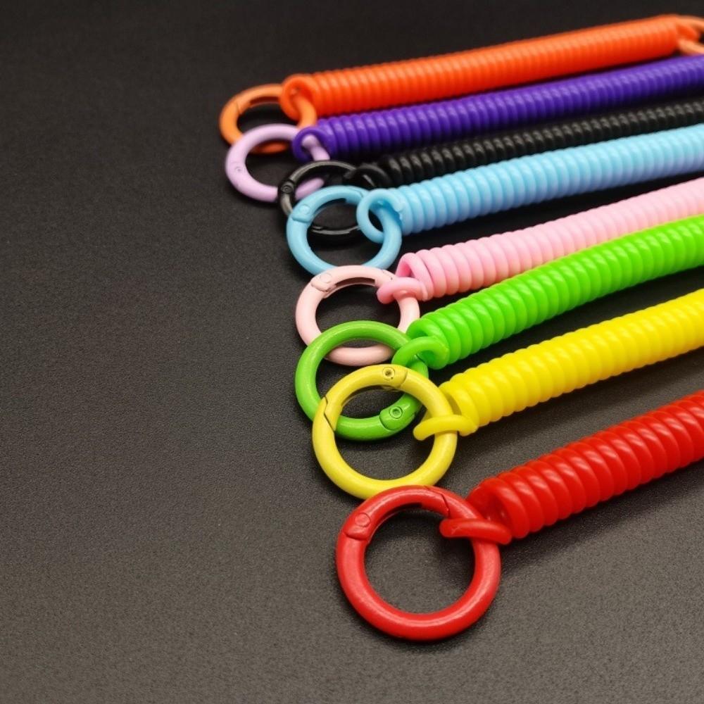 Buntes spiralförmiges Handy-Lanyard Kunststoff Anti-Verlust Kartenhalter-Riemen Einziehbare Schlüsselkette Tragbar