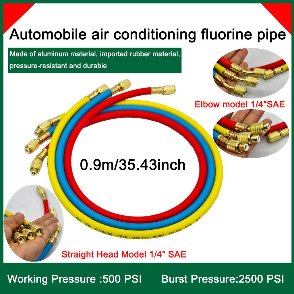 3-Way AC Manifold Gauge Set with Hoses for R12, R22, R404A, R134a | Automotive HVAC Refrigerant Diagnostic Tool