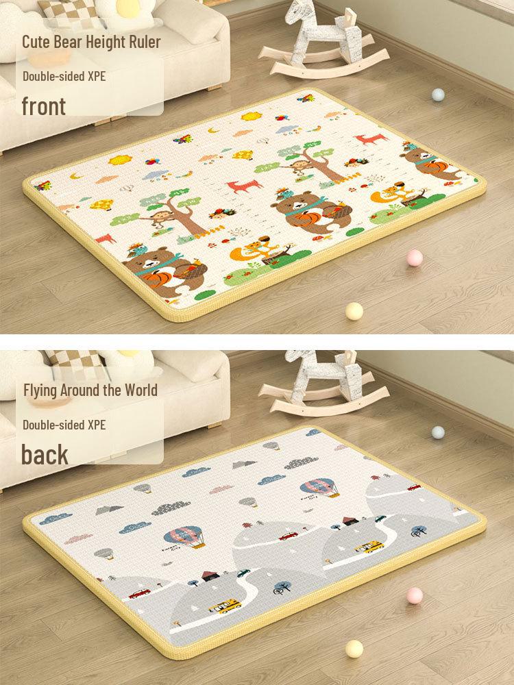 Baby Play Fence with Crawling Mat and Guardrail for Toddlers