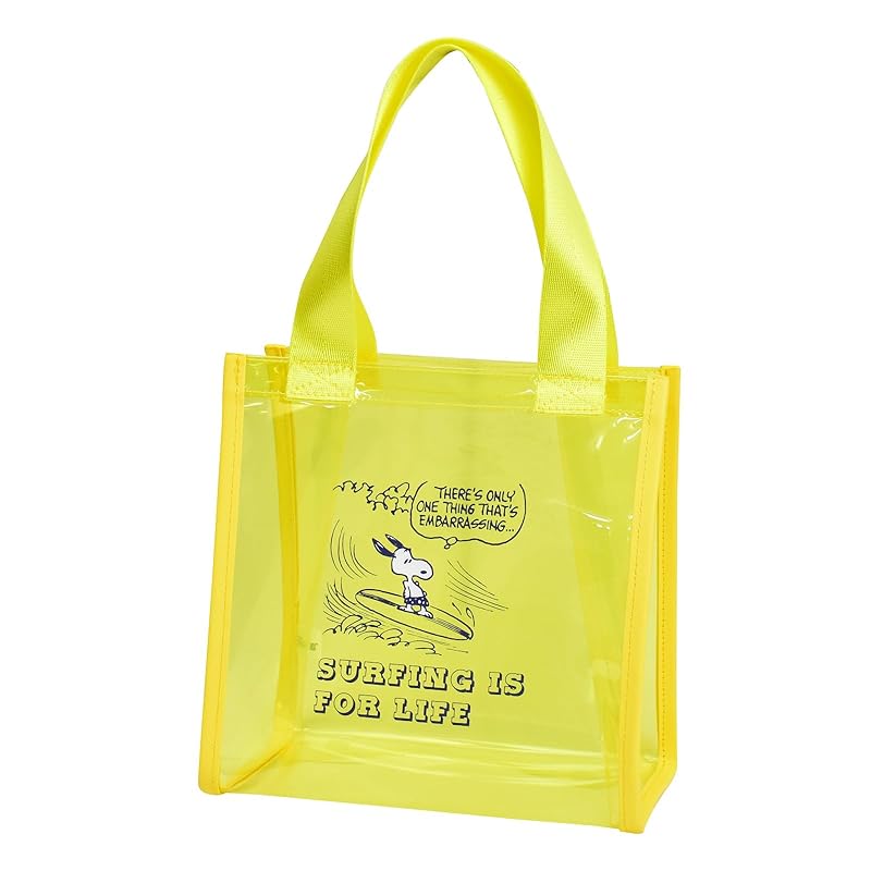 

[Snoopy] clear tote bag transparent bag Smaller Izumi spa Gym pool trip ladies adult student child cute character 0415 Yellow (SPZ-3528)