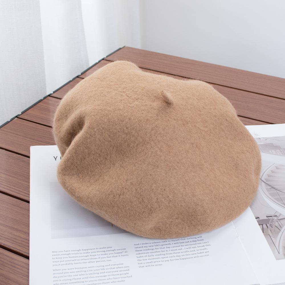 Berretto Donna Britannico Vintage Autunno e Inverno Lana Pittore Cappello Signora Cappello Bocciolo Versatile Tendenza ins