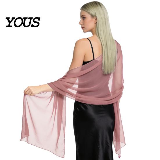 Comoda Coperta per Eventi Speciali Sciarpe e Coprispalle da Donna Abiti da Sera, Foulard da Matrimonio Trasparente Sposa, Sciarpa in Chiffon Morbida Abito Formale Donna, Elegante