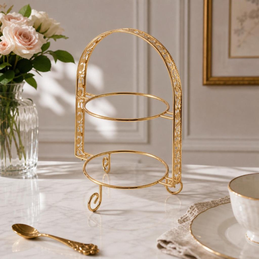 Metal Pastry Display Stand with Circular Tiers Decorative Cake