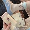 White Lace Pile Socks Girls Cute Kitty Kitty Kitty Mid-Leg Socks Trendy Spring And Autumn Pure Cotton Stockings