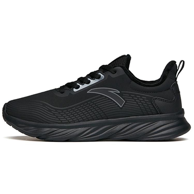 

Anta Running Collection Cushioning Low top Running Shoes Women s Pure Black Leather Upper Fleece Lined 122145571-10 35.5