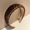 Fascia di velluto con stampa leopardata larga 4 cm con imbottitura in spugna per accessori cerchietti per capelli casual da donna e signora