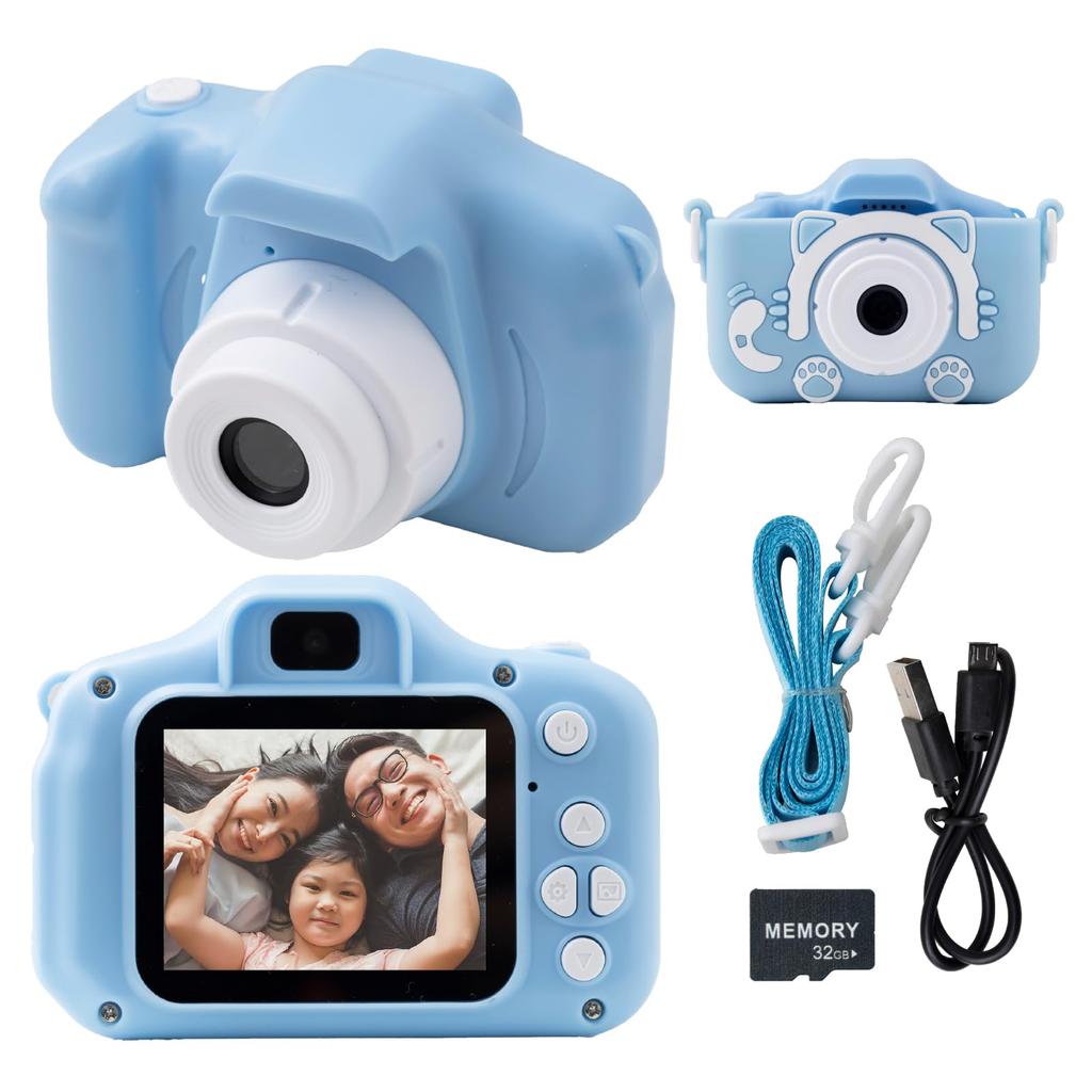 Kids Camera Kids Camera fun taking Perfect for your first Video recording 32GB memory card game function included cover [Have photos! camera]