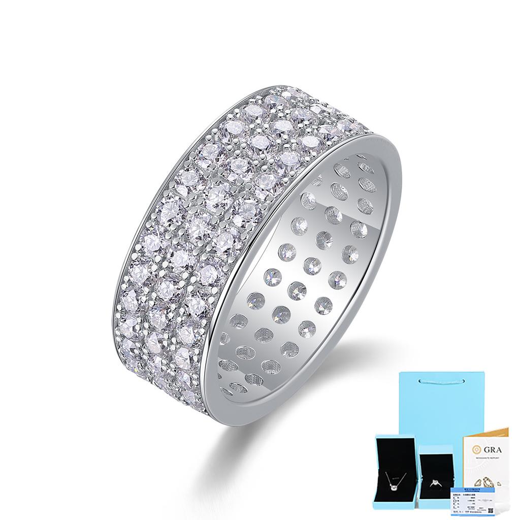 S925 Silber Ring Moissanite Luxus Intarsien Ring Panyu