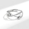 Anti Stress Knuckle Ring Woman Rotate Freely Beads Stacking Copper Wedding Anxiety Relife Spinning Ring Anillos De Ansiedad