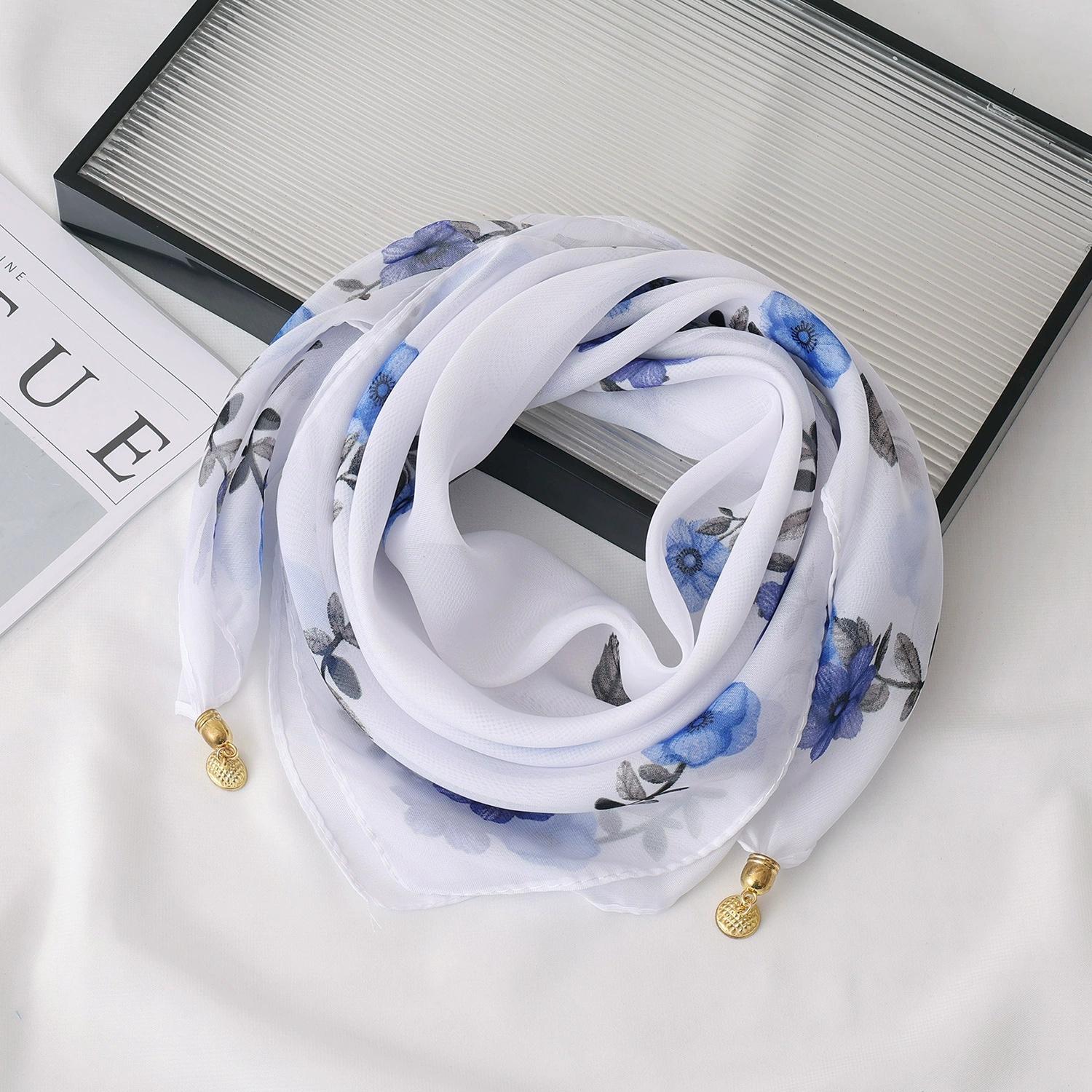 Women s Chiffon Scarf, Lightweight Satin Chiffon, Lightweight and Breathable, Floral Pattern, Essential for Holiday Travel