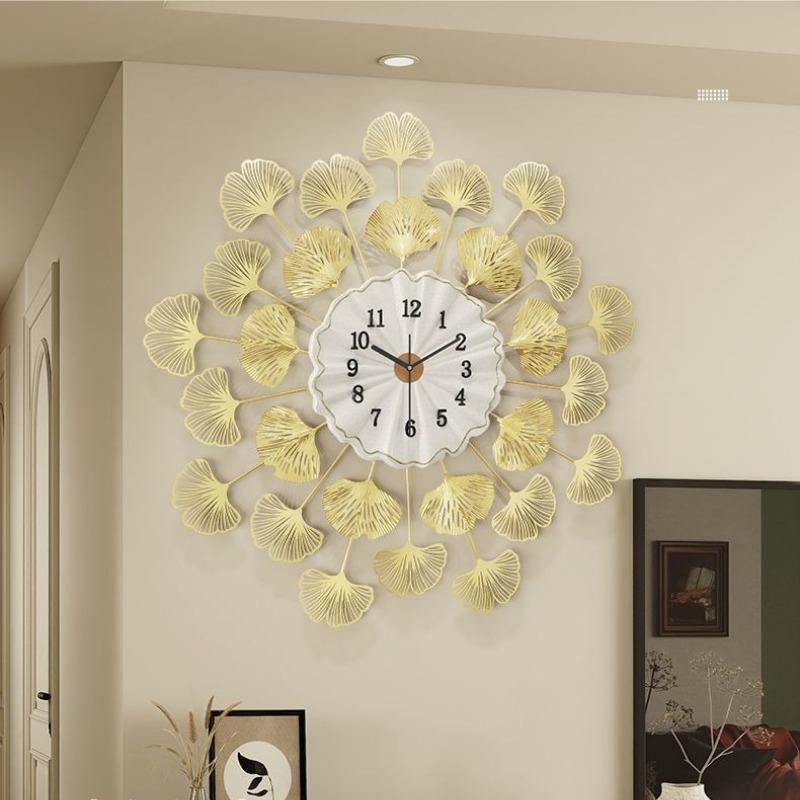 BEPAN Clock Creative Wall Clock Decoration Fashion Silent Light Luxury Home Free Punching Living Room Atmosphere Art