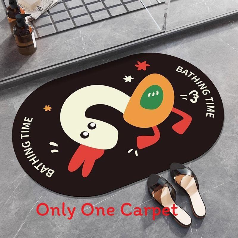 

Cartoon Animal Pattern Diatom Mud Absorbent Floor Mat For Home And Shower Area Graffiti Duck