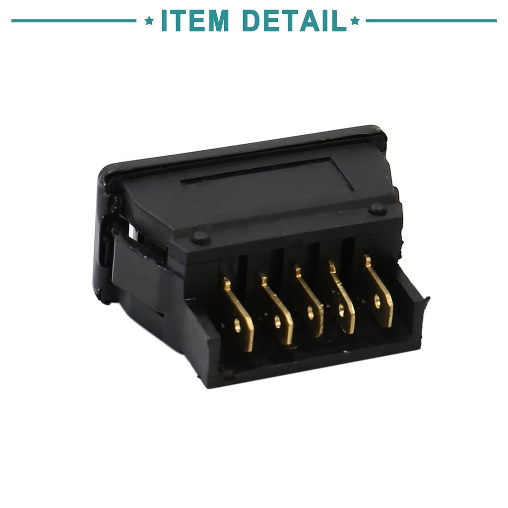 ACROPIX 2-in-1 DC 5 Pin Universal Power Window Switch with Wiring Harness Socket Black 1 Pack
