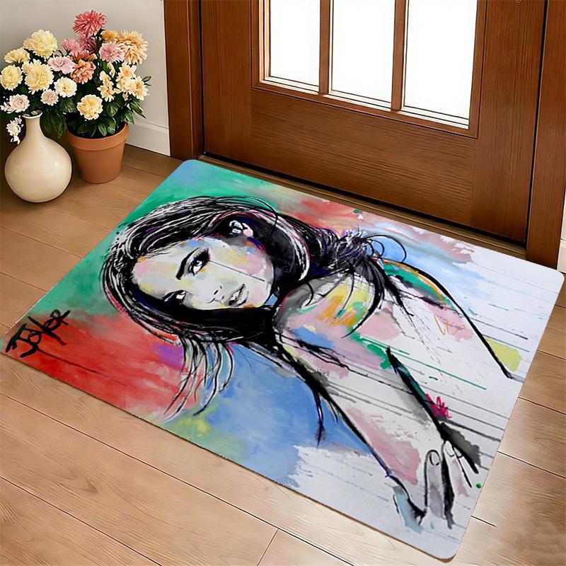 Abstract Portrait Living Room Nonslip Area Rug Soft Carpet For Bedroom Game Playroom Sofa Office Home Decor Doormat Christmas Gift C9301998