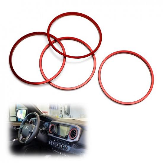 Красные алюминиевые внешние декоративные кольца для воздуховодов кондиционера для 16-23 Toyota Tacoma