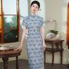 National style Chinese long cheongsam improved young 1011 new women's retro slim short sleeves can be worn daily in summer