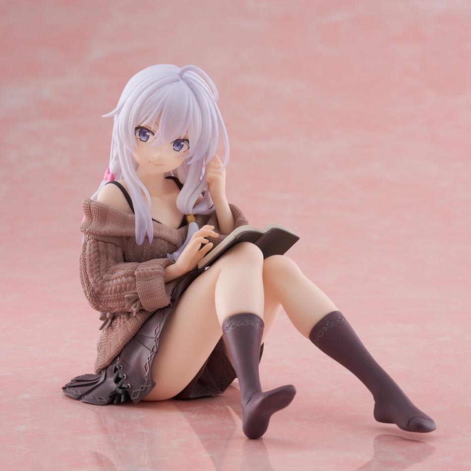 15cm The Journey of Elaina Anime Figure Knit Dress Witch Elaina Action Figure PVC Collection Model Doll Toys for Christmas Gifts