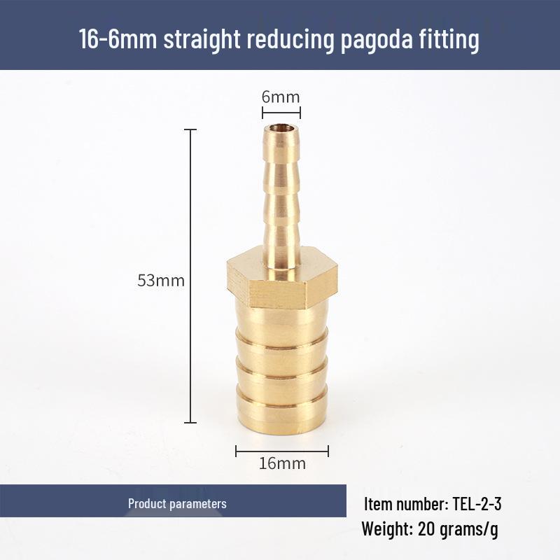 Brass Reducing Pagoda Plug for Hose Fitting - Converts 4mm To 19mm Diameters