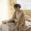 Luxurious Short-Pile Rabbit Fur Plush Blanket for Office, Sofa & Bed