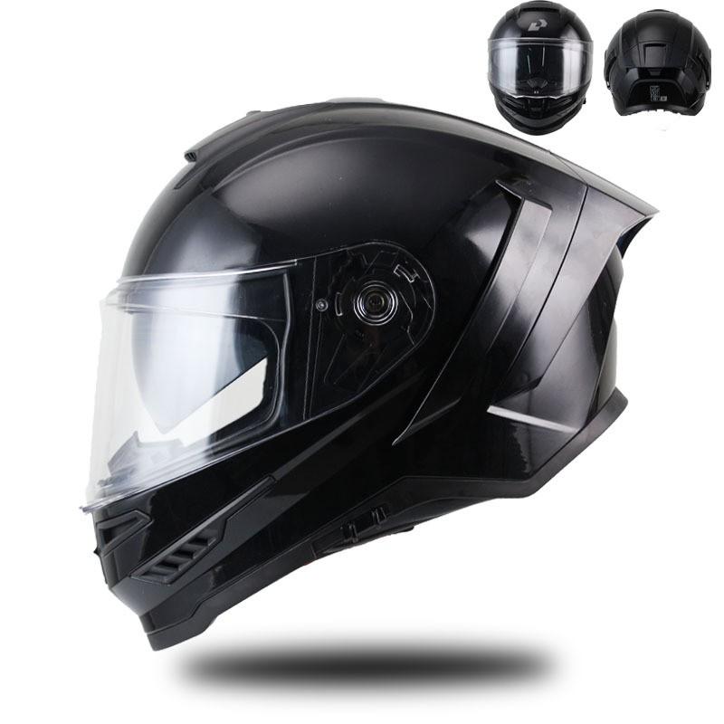 Full Face Motorcycle Helmet ABS Material Dual Lens Ventilated Anti-Fog Adult Riders All