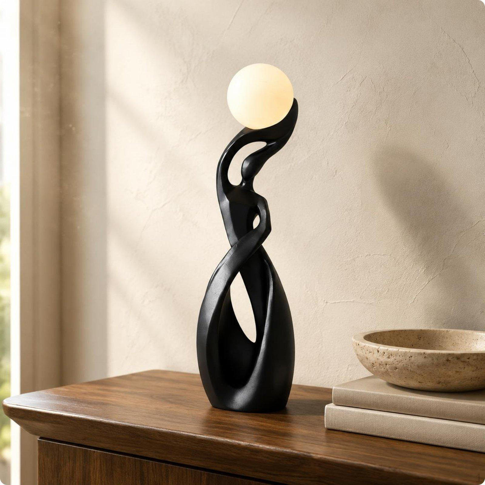 Abstract Resin Figurine Electroplated Finish Sculpture