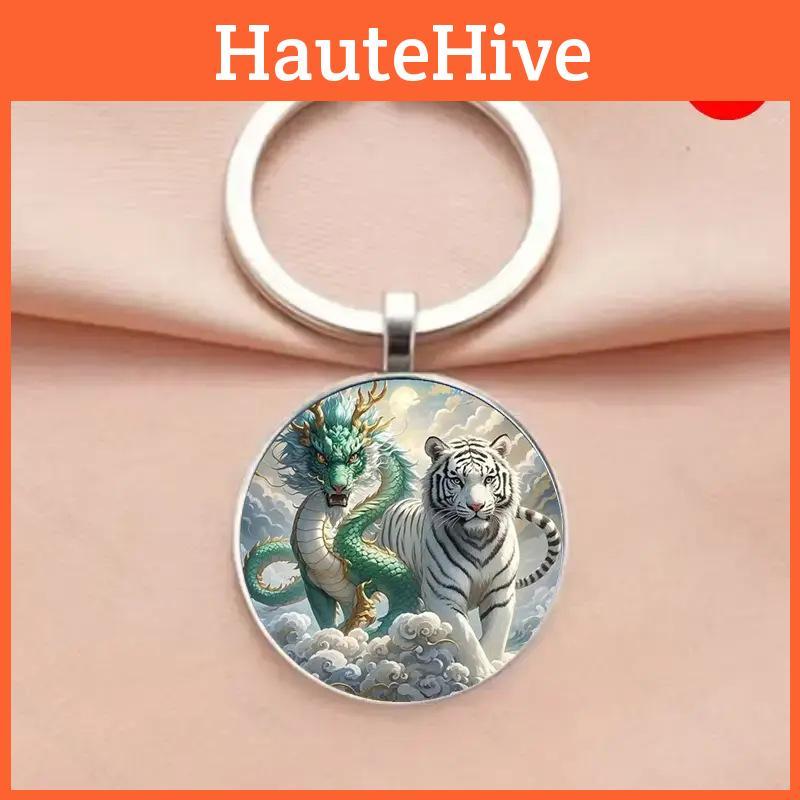 Dragon Mythology Keychain With Glass Material For Office Gift And Party Favor