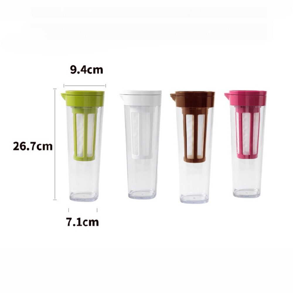 Portable 1L Cold Brew Coffee Pot Plastic Large Capacity Juice Kettle High Temperature Resistance with Filter Summer Teapot