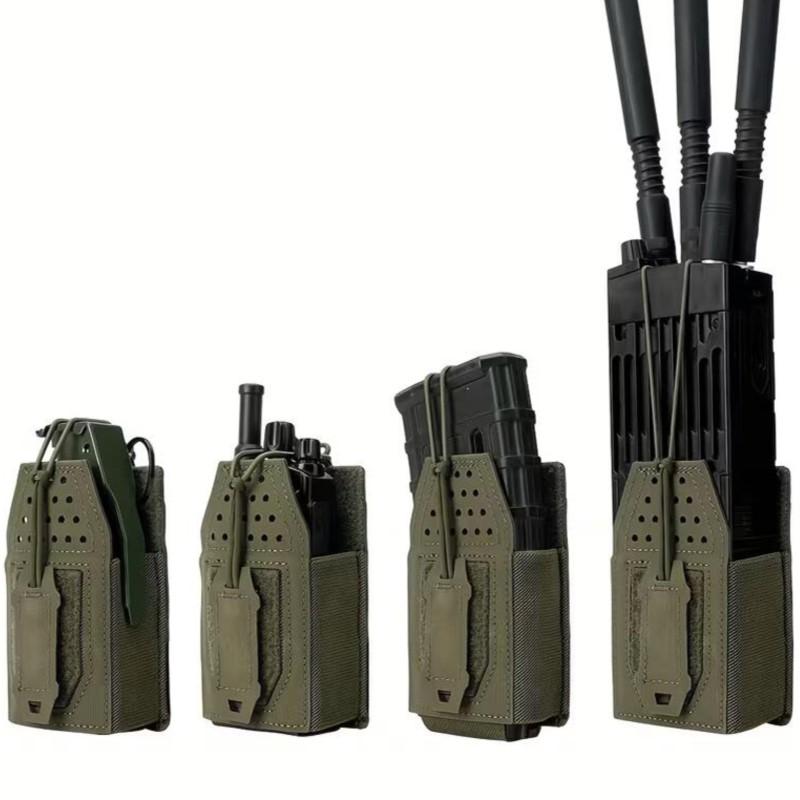 Nylon Tactical Radio Pouch MOLLE Walkie Talkie Holster Adjustable Drawstring For Hunting Outdoor Gear