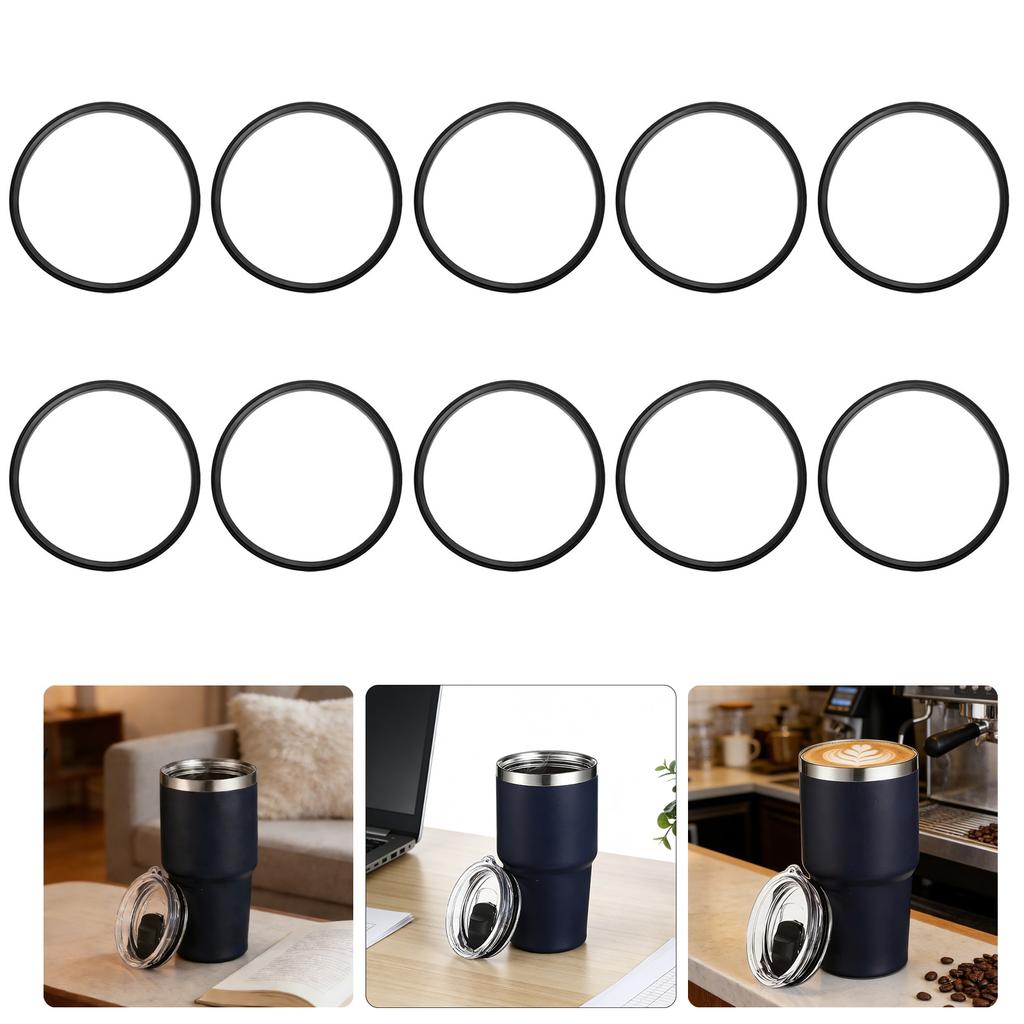 10pcs Replacement Rubber Sealing Rings For Cups Heat Resistant Dishwasher Safe Cup Lid Gaskets