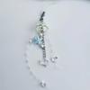 Elegant Jellyfish Inspired Phone Charm Portable Keychain with Crystal Star and Pearls Accents for Phone Accessorizing